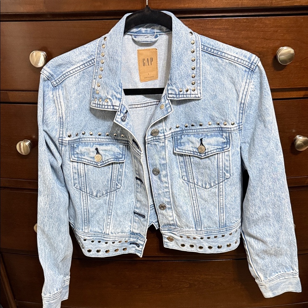 GAP Studded Light Blue Jean Jacket